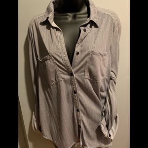 Blue & white button up shirt